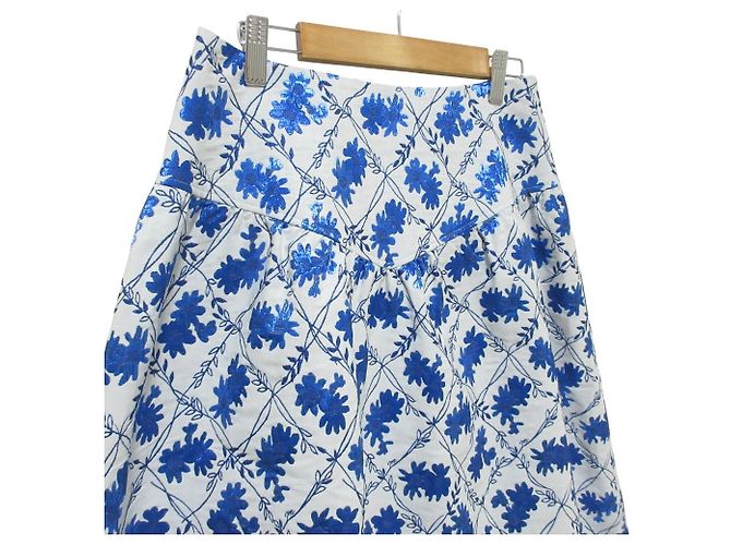 Autre Marque Falda Larga de Jacquard con Flores MUVEIL Gris - vista 6