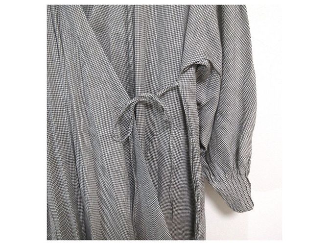 Autre Marque Langes Kleid aus Leinenmischung BLAMINK Grau - Ansicht 3