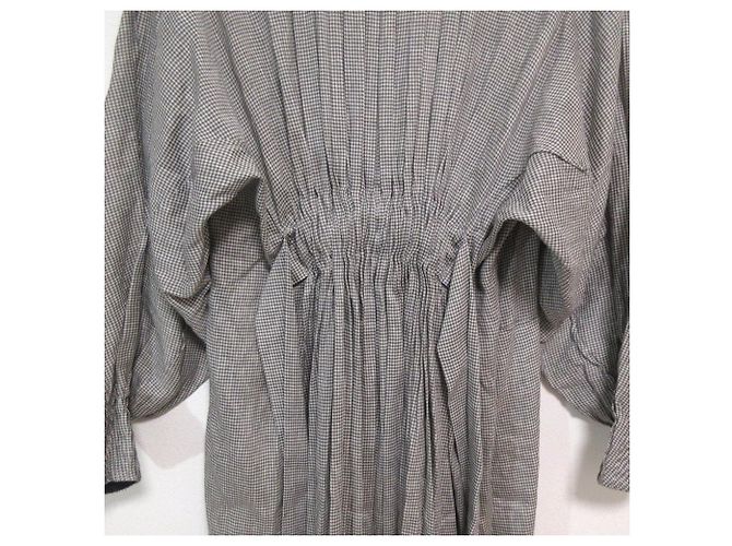 Autre Marque Langes Kleid aus Leinenmischung BLAMINK Grau - Ansicht 6