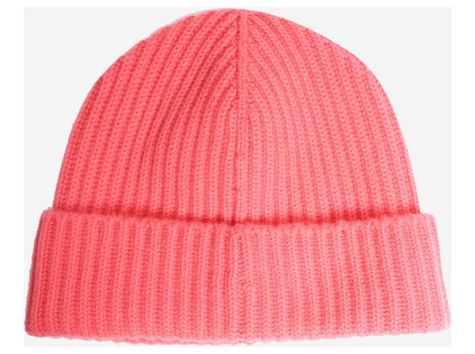 Crimson Rosa gerippte Beanie mit Bündchen Pink - Ansicht 2