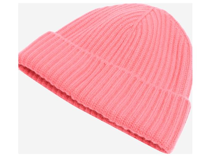 Crimson Rosa gerippte Beanie mit Bündchen Pink - Ansicht 3