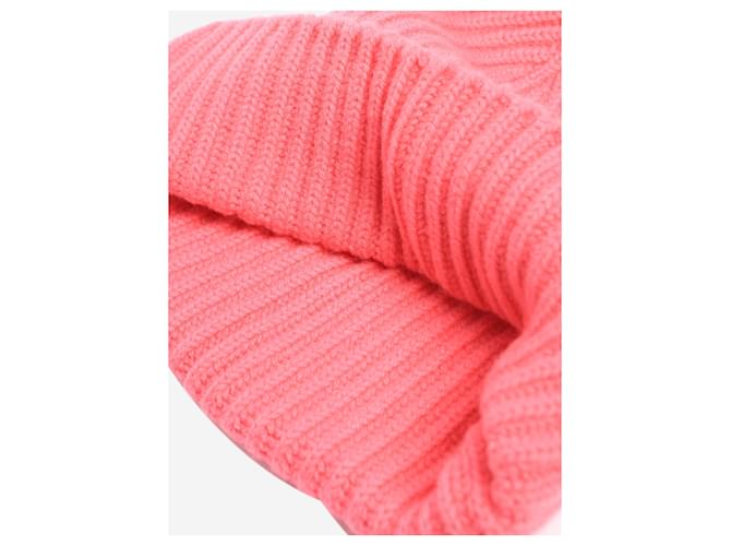 Crimson Rosa gerippte Beanie mit Bündchen Pink - Ansicht 4