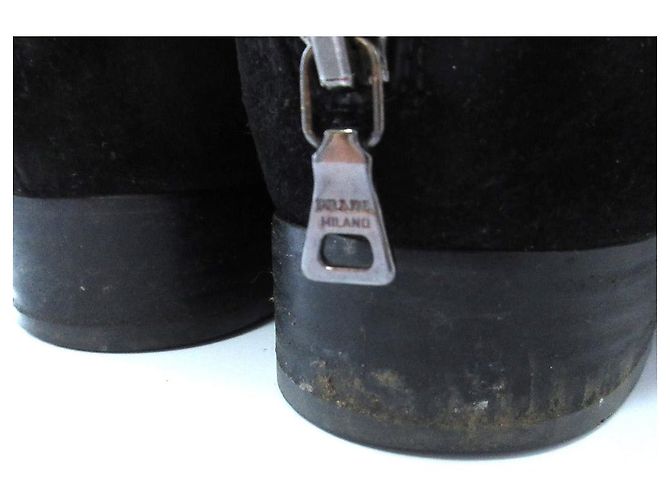 Ribbon Prada Rips-Suede Lange Stiefel Braun Dunkelbraun - Ansicht 13