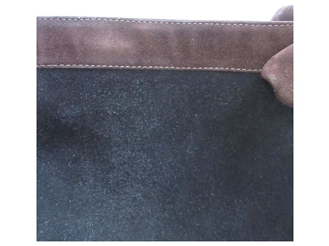 Ribbon Prada Rips-Suede Lange Stiefel Braun Dunkelbraun - Ansicht 14