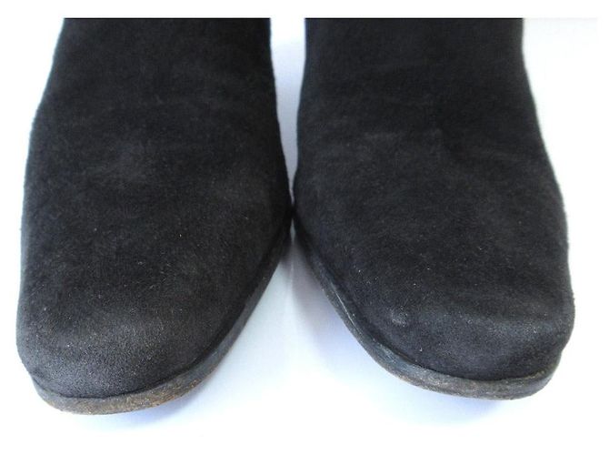 Ribbon Prada Rips-Suede Lange Stiefel Braun Dunkelbraun - Ansicht 16