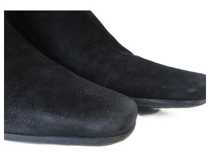 Ribbon Prada Rips-Suede Lange Stiefel Braun Dunkelbraun - Ansicht 17