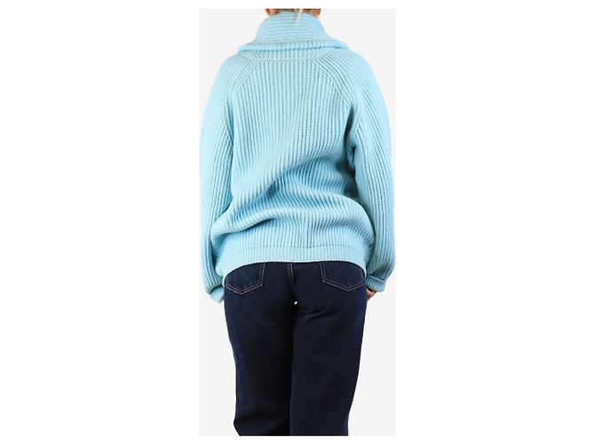 Crimson Blauer gerippter Schal-Cardigan - Größe XXL - Ansicht 2