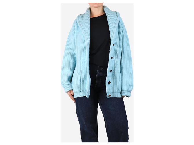 Crimson Blauer gerippter Schal-Cardigan - Größe XXL - Ansicht 3