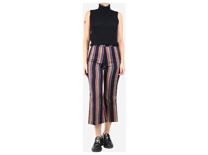Autre Marque Pantalones cloqué a rayas negras - talla UK 10 Negro - vista 2