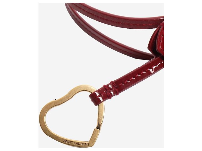 Saint Laurent Chaveiro de couro verniz vermelho - vista 3