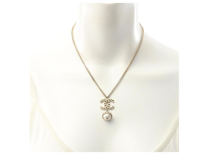 Collar Coco Mark de Chanel Blanco Dorado - vista 5