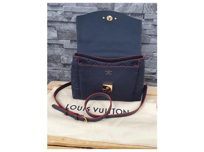 Louis Vuitton Blanche BB Marino Rosso Pelle Impronta Blu - vista 4