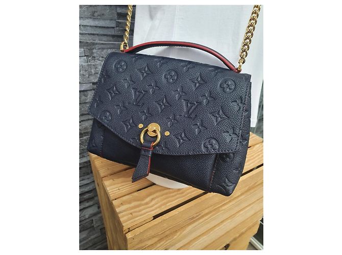 Louis Vuitton Blanche BB Marino Rosso Pelle Impronta Blu - vista 5