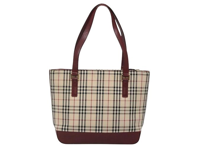 Burberry Nova Check Tote aus Canvas und Leder Beige - Ansicht 2