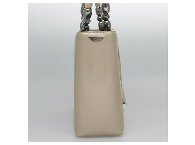 Christian Dior Pearl Lady Dior pelle verniciata Beige - vista 4