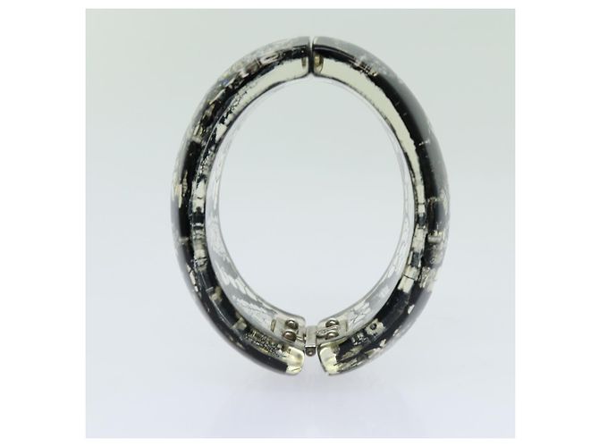 Bangles articolato Chanel CC in resina con pizzo e perle finte - vista 5