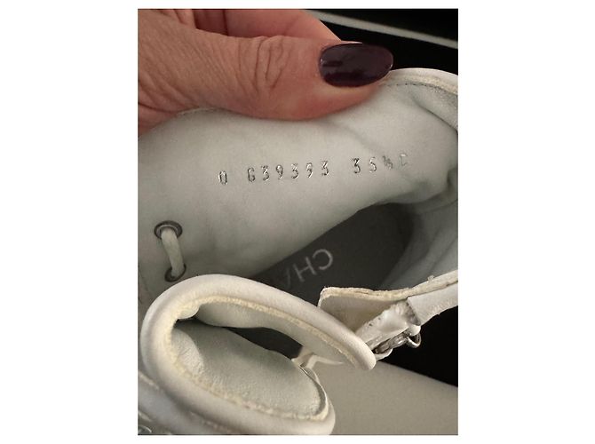 Chanel Schnürstiefel aus Leder weiß - Ansicht 7