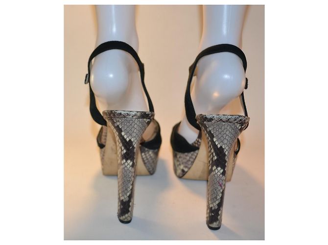 Sandalias Michael Kors ante negro estampado pitón - vista 3