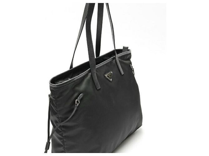 Borsa tote in nylon nero Prada - vista 2