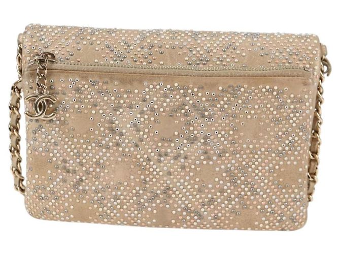Borsa a Spalla Chanel Mineral Nights in Pelle Decorata con Strass, Media D'oro - vista 2