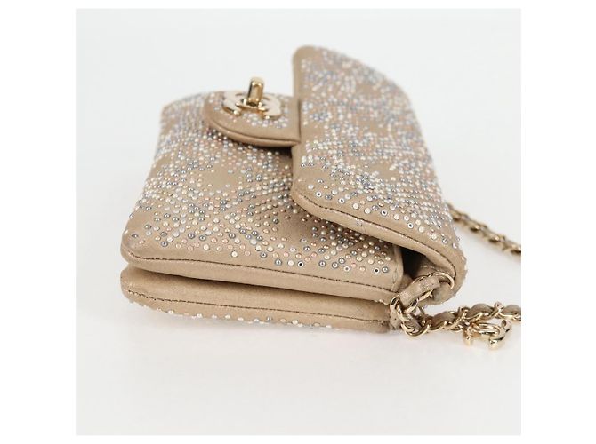 Borsa a Spalla Chanel Mineral Nights in Pelle Decorata con Strass, Media D'oro - vista 4