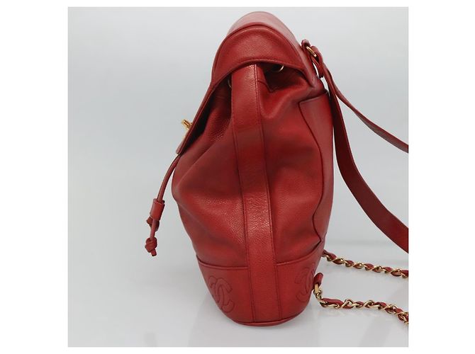 Chanel Vintage Backpack Caviar Medium Red - view 3