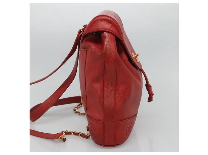 Chanel Vintage Backpack Caviar Medium Red - view 4