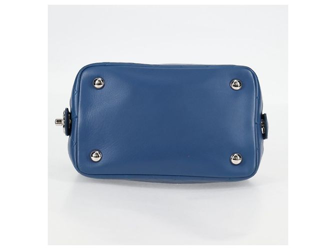 Borsa da bowling Doctor Chanel in pelle trapuntata media Blu - vista 3