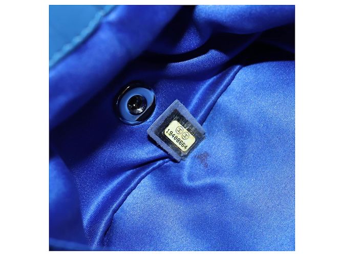 Borsa da bowling Doctor Chanel in pelle trapuntata media Blu - vista 7