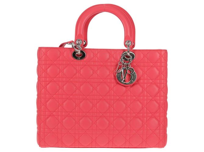 Christian Dior Lady Dior Leather Large Rosa - vista 2