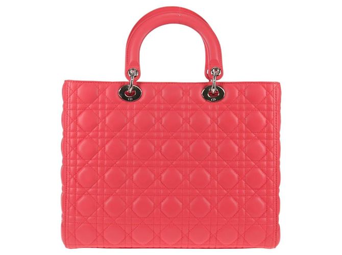 Christian Dior Lady Dior Leather Large Rosa - vista 3