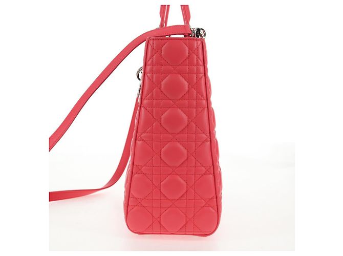 Christian Dior Lady Dior Leather Large Rosa - vista 4