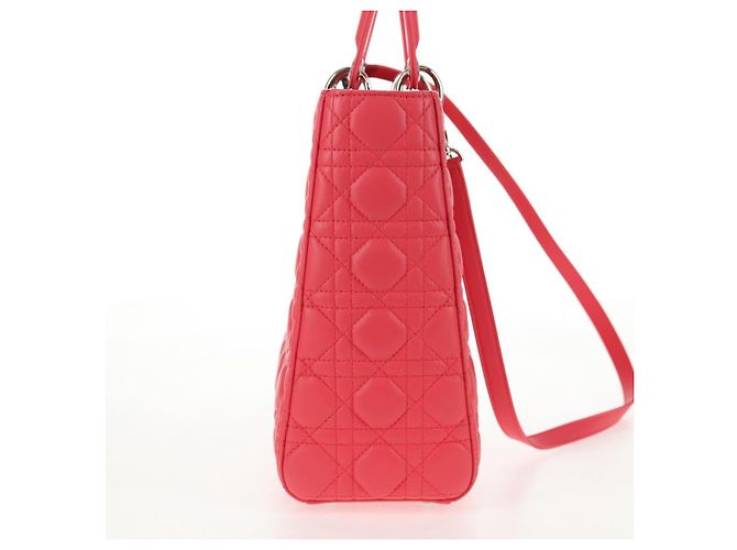 Christian Dior Lady Dior Leather Large Rosa - vista 5