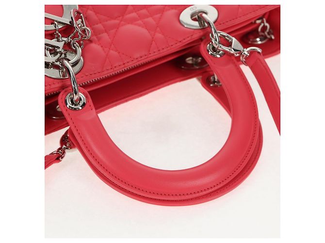 Christian Dior Lady Dior Leather Large Rosa - vista 7