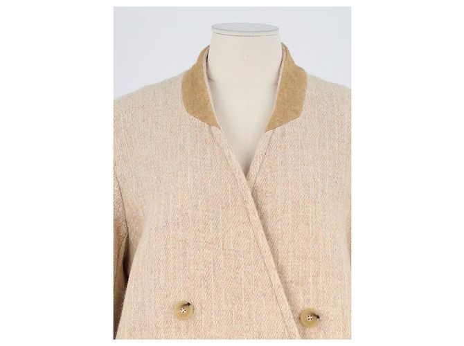 Margaux Lonnberg Abrigo de lana beige - vista 2