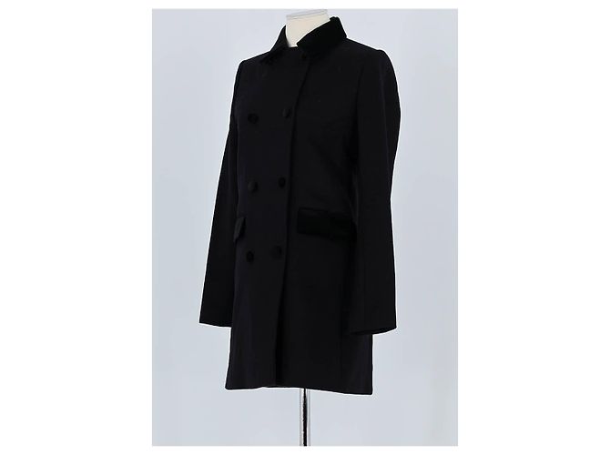 The Kooples Abrigo de lana negro - vista 4