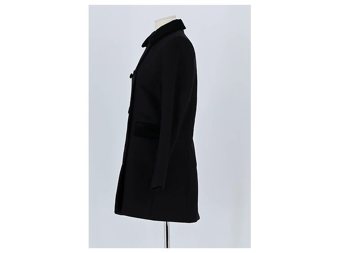 The Kooples Abrigo de lana negro - vista 5