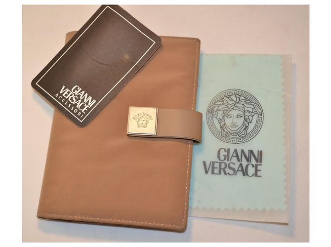 Portafoglio Gianni Versace marrone in pelle e tela - vista 8