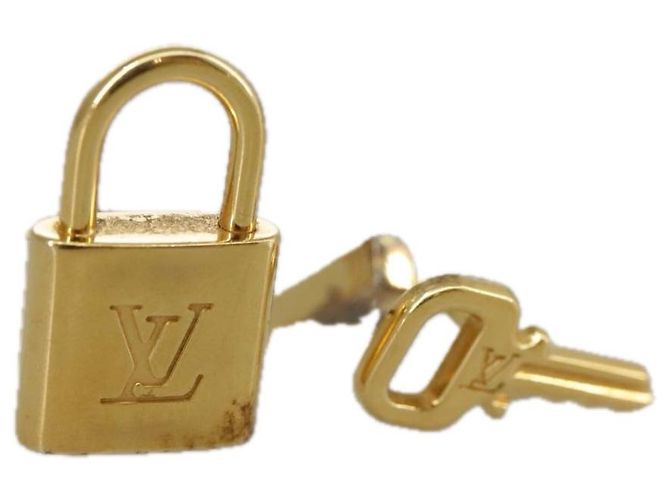 Abotoaduras de prata com logotipo de cadeado e chave Louis Vuitton Dourado - vista 5