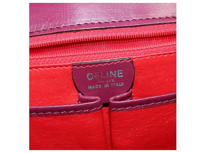 Céline Borsa a mano in pelle con logo circolare Celine Porpora - vista 6
