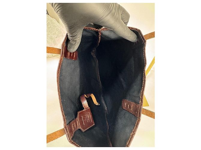 Borsa a mano/spalla Fendi in pelle/canvas marrone 294 - vista 11