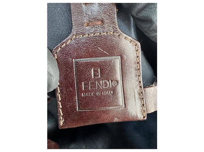 Borsa a mano/spalla Fendi in pelle/canvas marrone 294 - vista 12