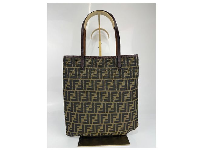Borsa a mano/spalla Fendi in pelle/canvas marrone 294 - vista 2