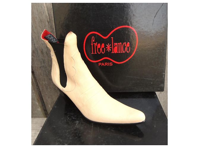 Botines Free Lance de piel crema - vista 3