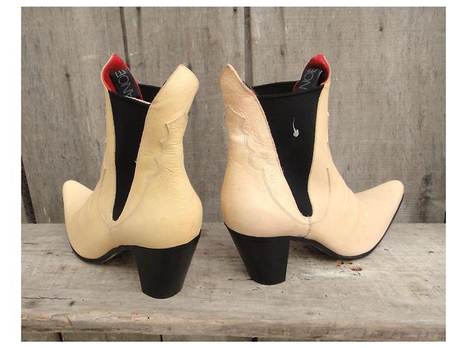 Botines Free Lance de piel crema - vista 6