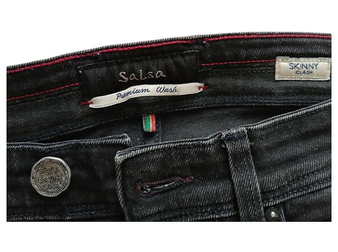 Autre Marque Jeans Salsa Skinny Fit Neri in Cotone da Uomo Nero - vista 3