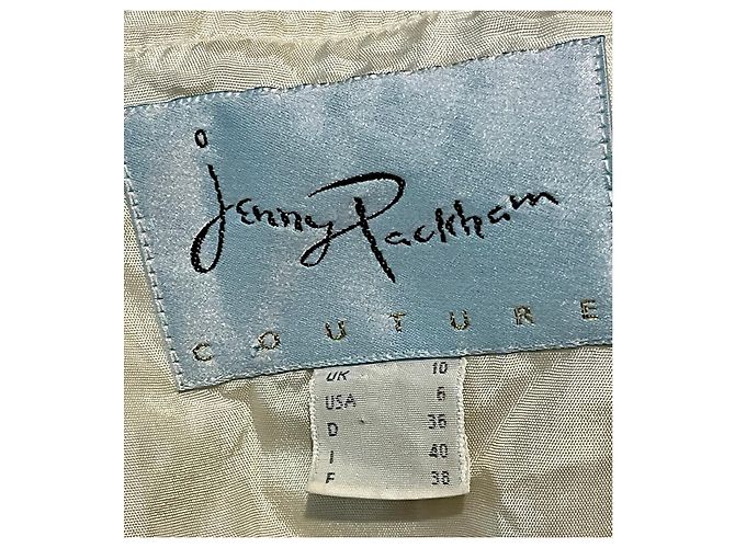 Jenny Packham Abito di alta moda in pizzo crema e satin blu navy Crudo - vista 6