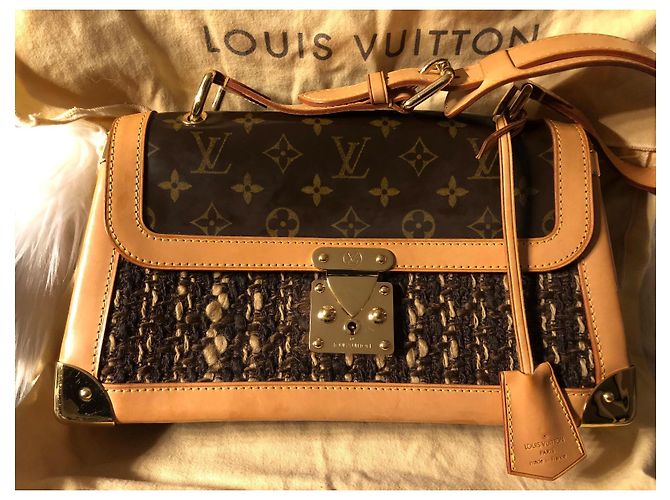 Borsa Louis Vuitton Tweedy Rabat Monogramma Tweed Marrone - vista 2