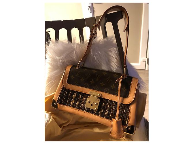 Borsa Louis Vuitton Tweedy Rabat Monogramma Tweed Marrone - vista 6