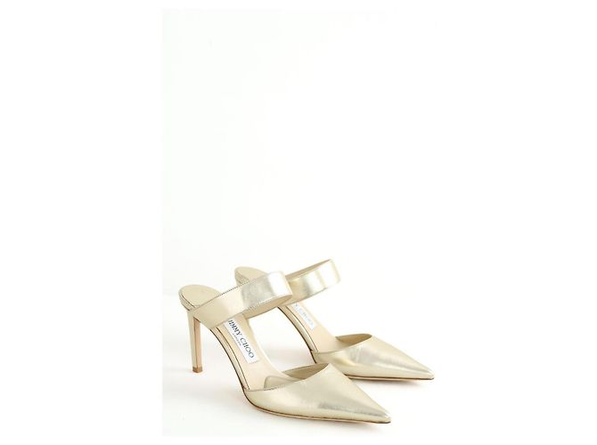 Jimmy Choo Goldene Lederabsätze - Ansicht 3
